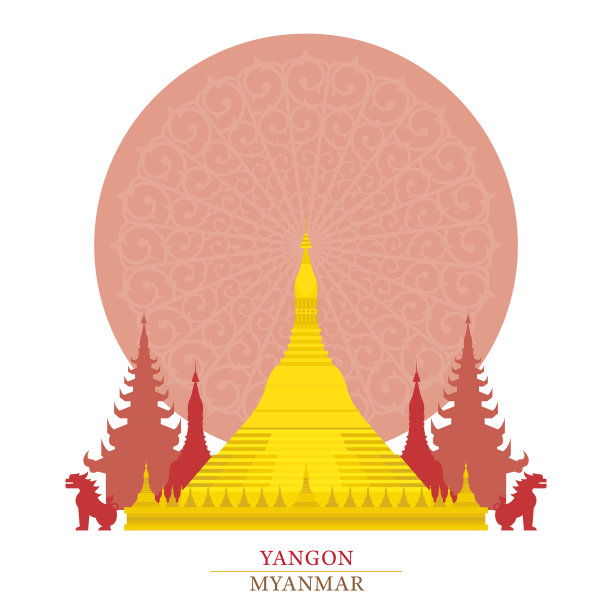 缅甸仰光大金寺装饰图片下载