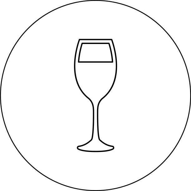 杯中酒的图标为黑色，颜色孤立图片下载