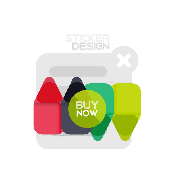 平面设计三角形箭头形状的几何贴纸图片下载