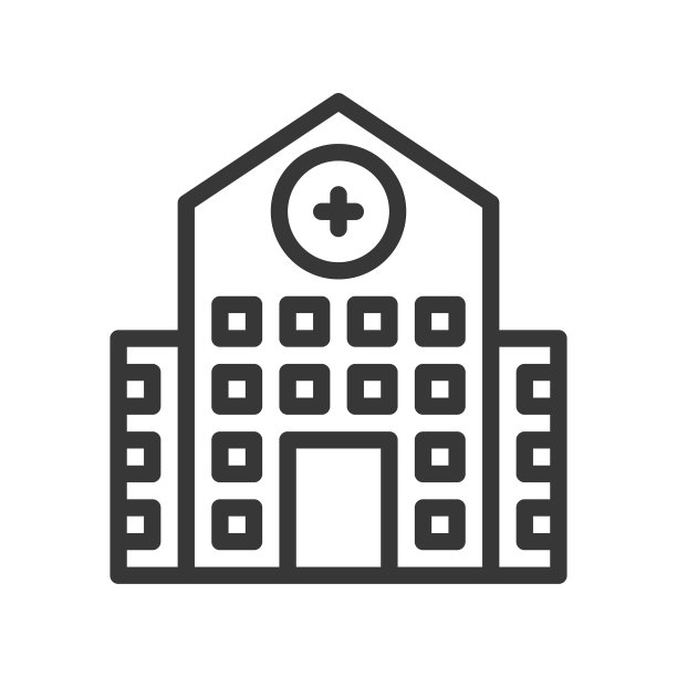 医院建筑简约轮廓像素图标图片下载