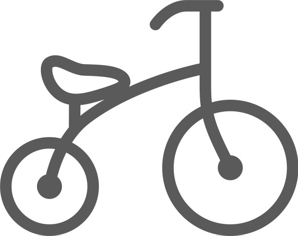 儿童自行车线图标图片下载