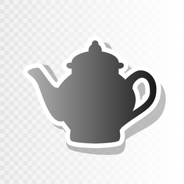 茶商在新年上画上黑色的图标图片下载