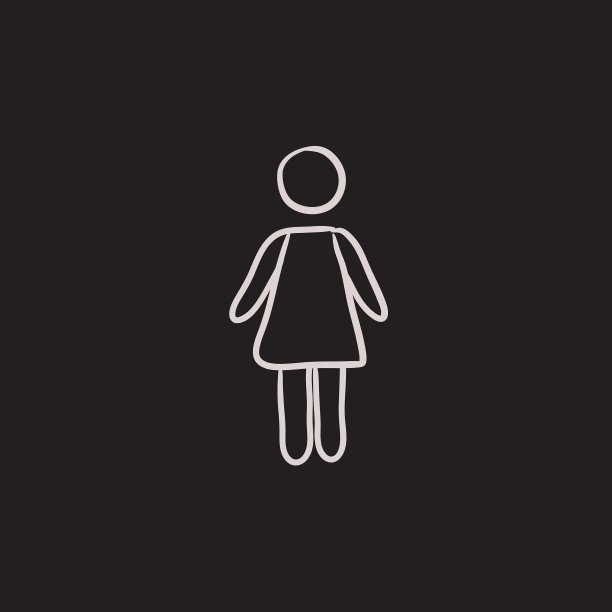 商务女性素描图标图片下载