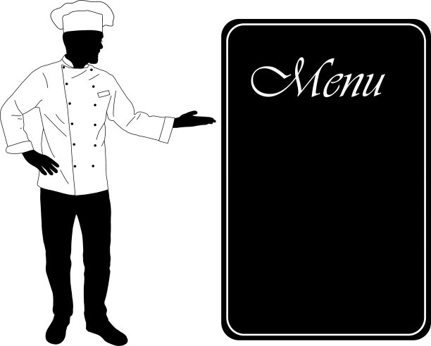 厨房厨师提供晚餐菜单图片下载