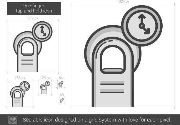 一指轻按并按住线路图标图片下载