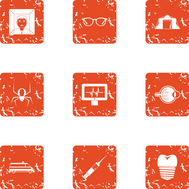 康复图标设置垃圾摇滚风格图片下载