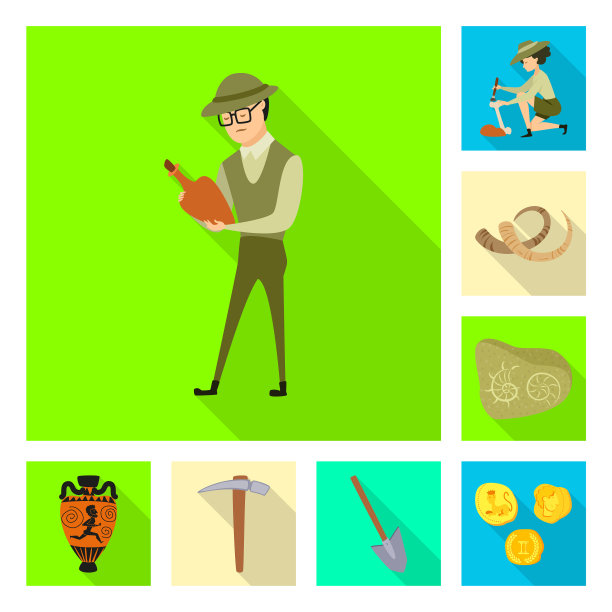 孤立的物品故事和物品符号集图片下载