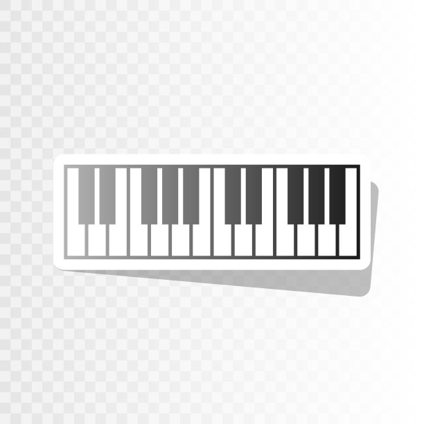 钢琴键盘上写着新年的黑字图片下载