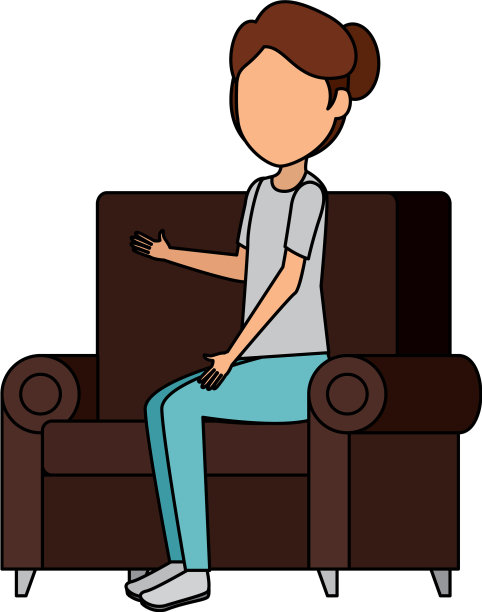 美丽而年轻的女人在沙发人物图片下载