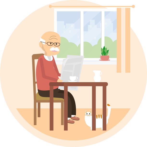 老人在看报纸图片下载