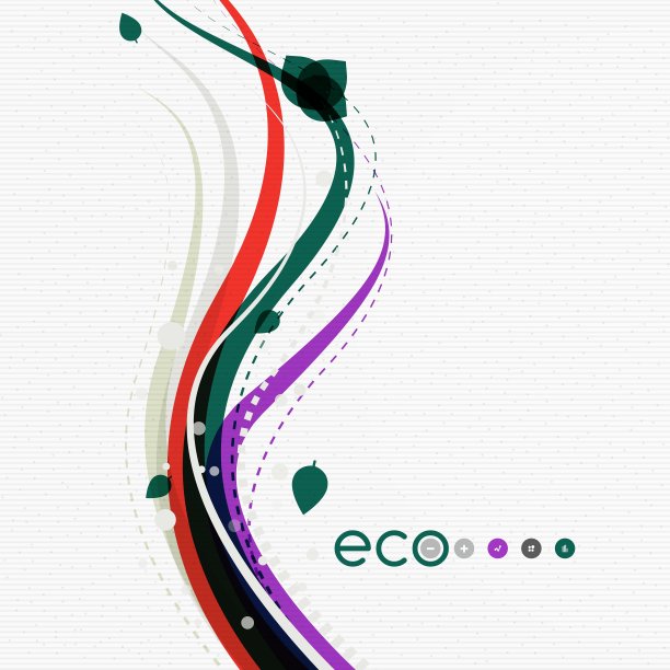 波浪线条，花卉抽象背景图片下载