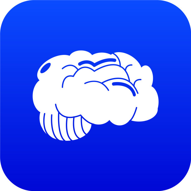 大脑图标蓝色图片下载
