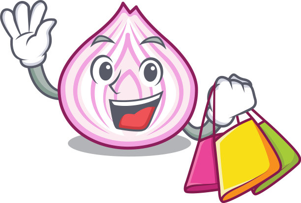 购物卡通红洋葱片烹饪图片下载