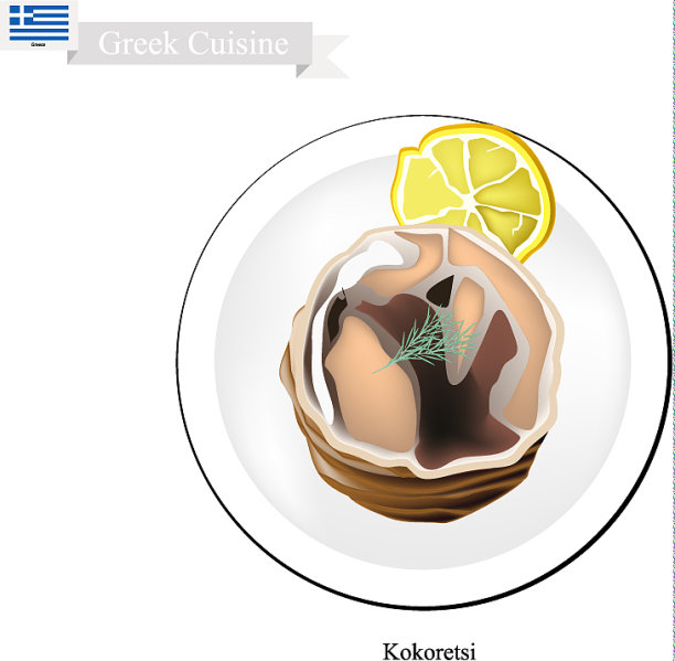 烤可可西里是希腊最受欢迎的菜肴图片下载