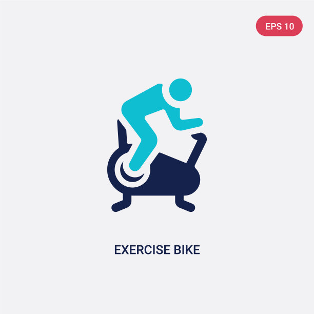 两种颜色的健身自行车图标从健身房和健身图片下载