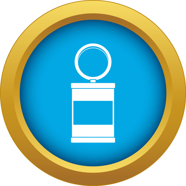 垃圾桶与踏板图标蓝色隔离图片下载