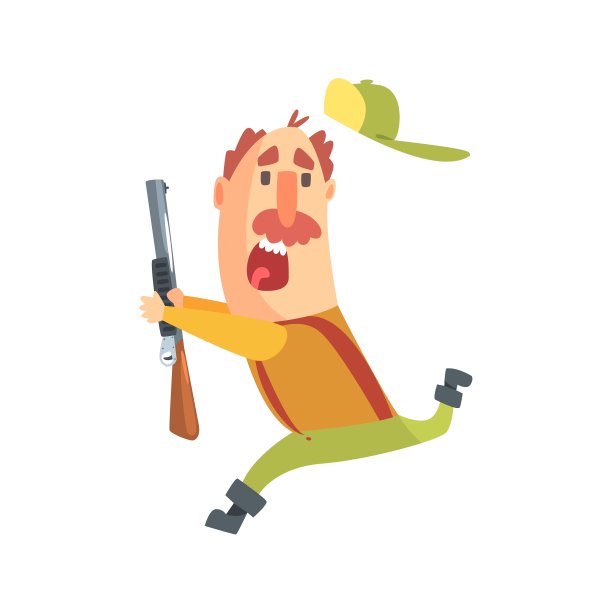 滑稽幼稚的猎人性格与胡子图片下载