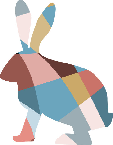 马赛克的兔子图片下载