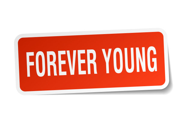 永远年轻的方形贴纸白色图片下载