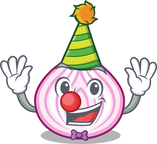 小丑鲜洋葱片孤立吉祥物图片下载