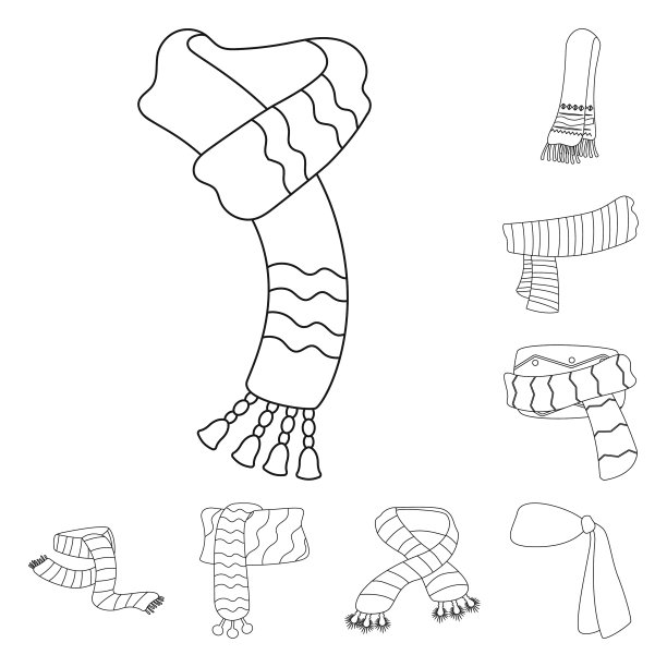 围巾和披肩标志集图片下载
