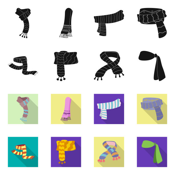 围巾及披肩标志系列设计图片下载