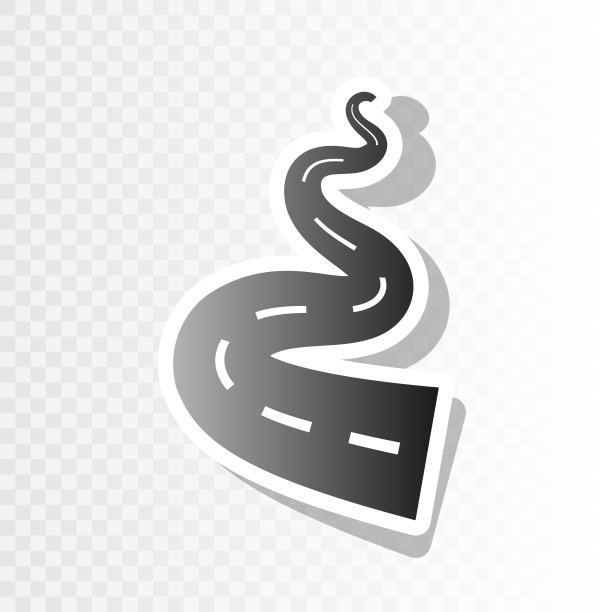 道路简约标志新年黑色图标图片下载