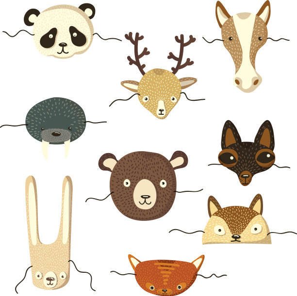 收集各种动物的面具图片下载