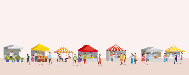 户外节日与食品卡车遮阳篷帐篷图片下载