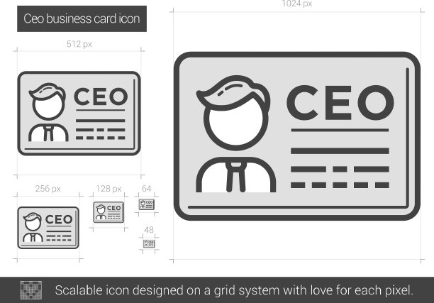 首席执行官的名片线图标图片下载