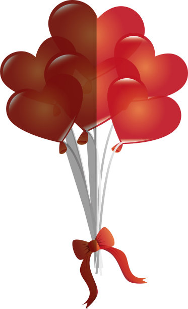 爱心卡片，气球，空中派对图片下载