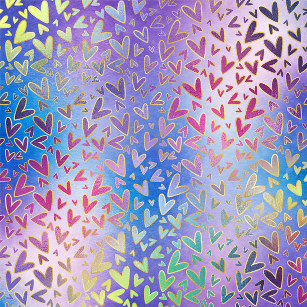 彩色的心在梯度背景图片下载