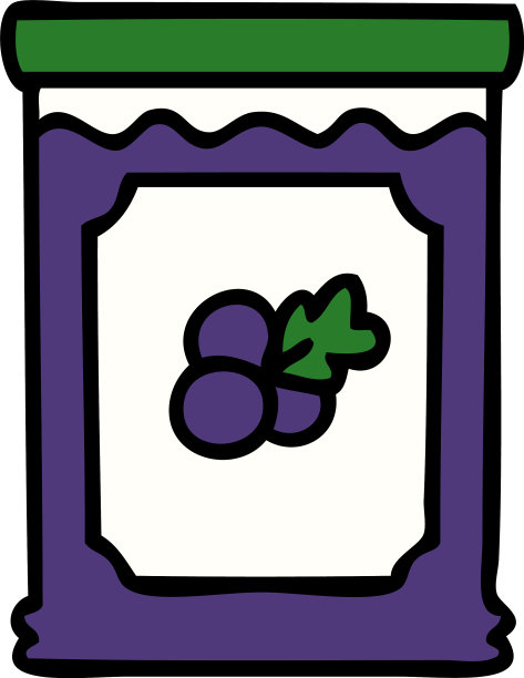 古怪的手绘蓝莓果酱图片下载