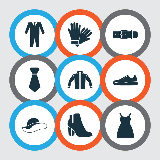 衣服图标设置胶鞋腰带太阳裙图片下载