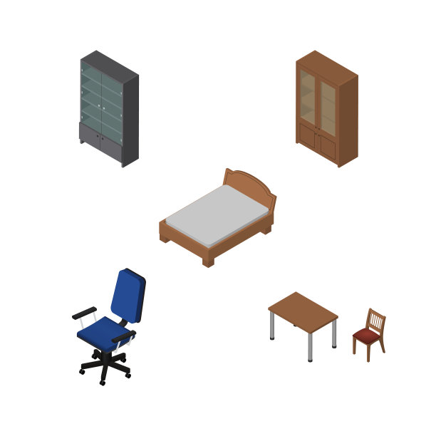 等距设计餐具柜一套图片下载