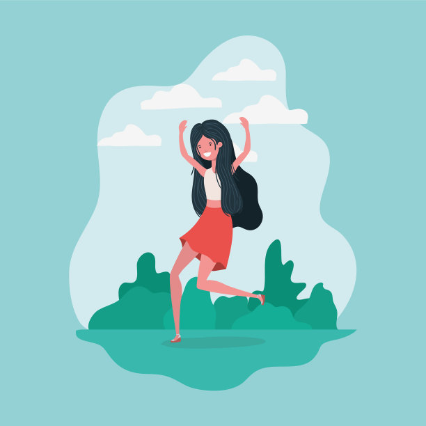 阿凡达女孩在公园设计中跳跃图片下载