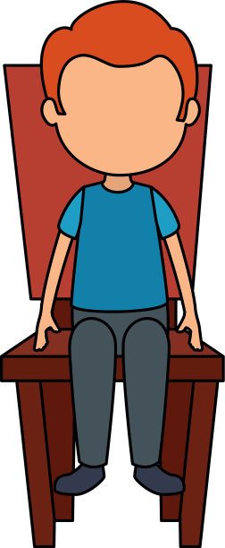 可爱的小男孩在椅子上的角色图片下载