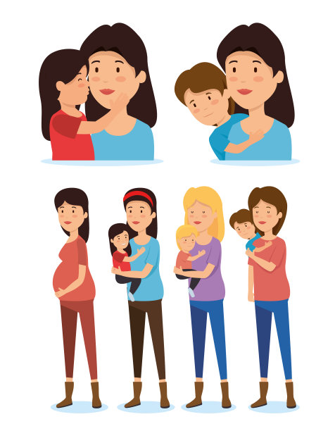 设定女性母亲与儿子和女儿图片下载