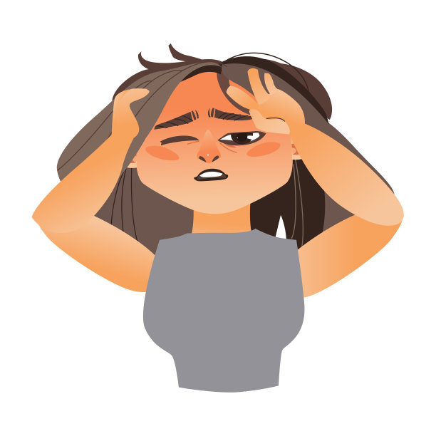 患有严重头痛偏头痛的妇女图片下载