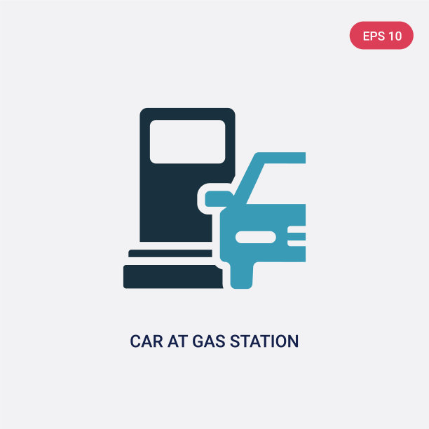 两种颜色的车从加油站图标图片下载