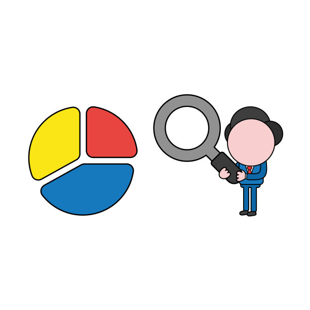 商人人物拿着放大镜图片下载