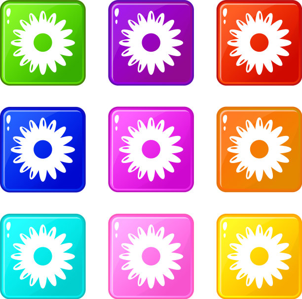 蜂蜜花图标集9种颜色的集合图片下载