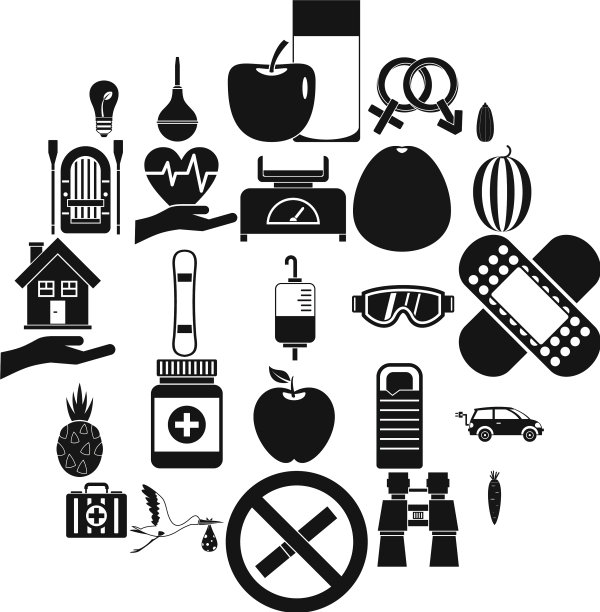 儿童健康图标设置简单的风格图片下载