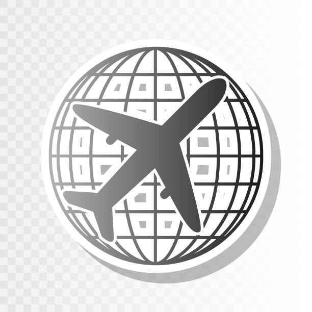 地球和飞机旅行新年标志图片下载