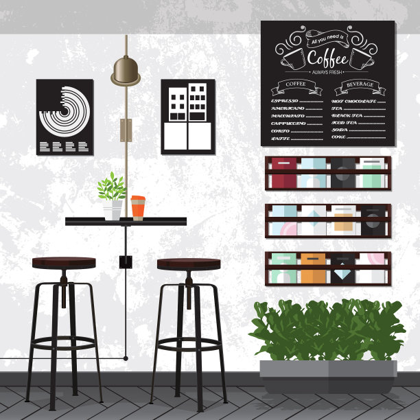 Coffee amp cafe室内设计图片下载