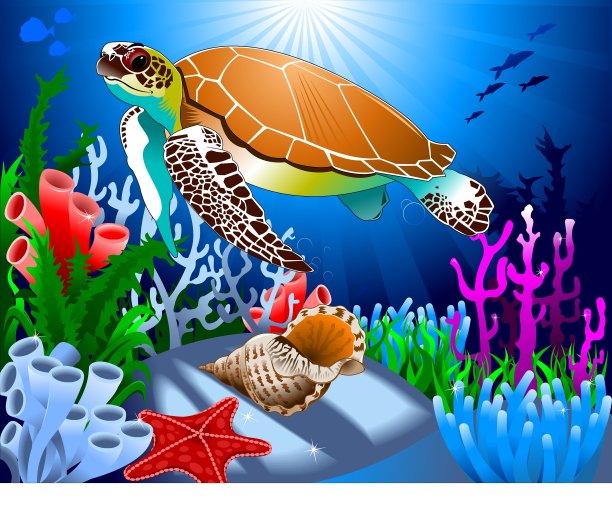 卡通海洋生物背景图片下载