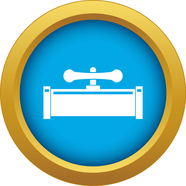 管道阀门图标蓝色隔离图片下载