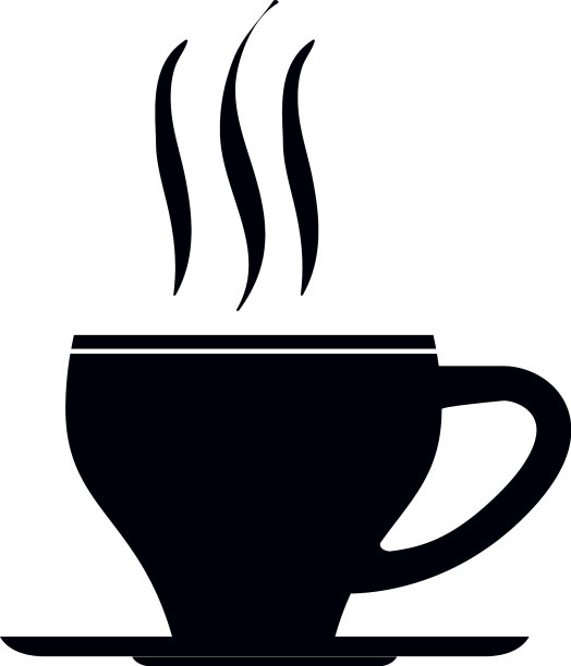 咖啡杯的剪纸艺术图片下载