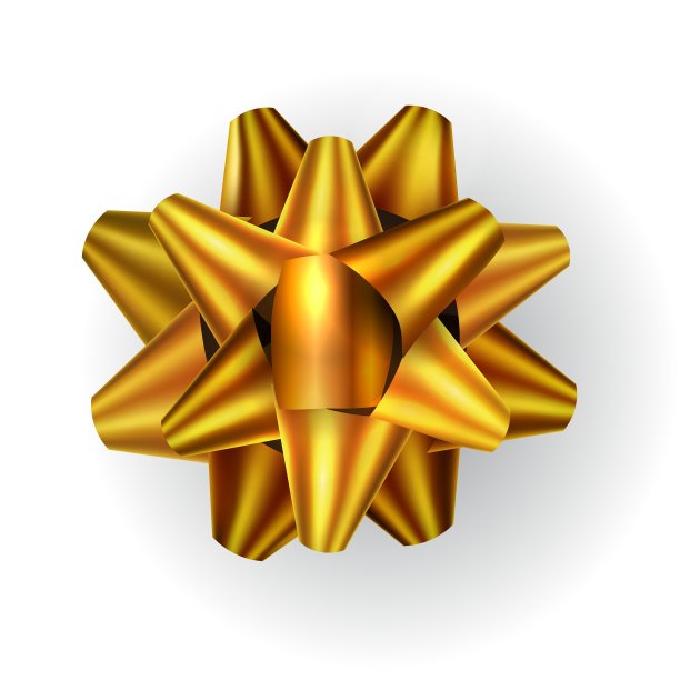 白色的金色蝴蝶结装饰图片下载