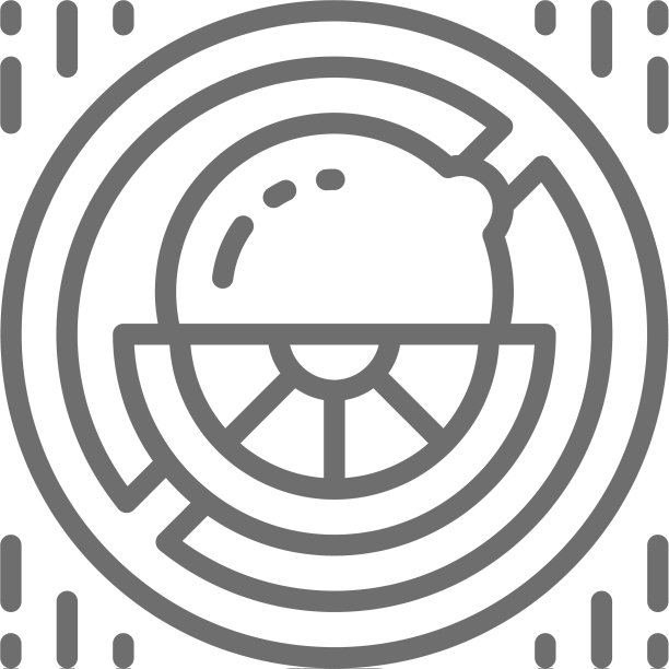 禁止标志与柠檬柑橘过敏线图片下载